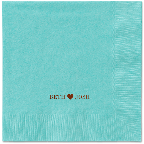 Inseparable Love Napkins, Brown, Aqua