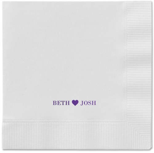 Inseparable Love Napkins, Purple, White, Purple