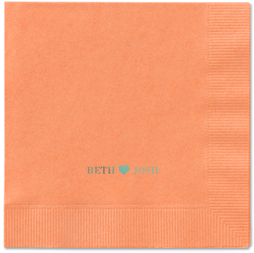Inseparable Love Napkins, Green, Coral