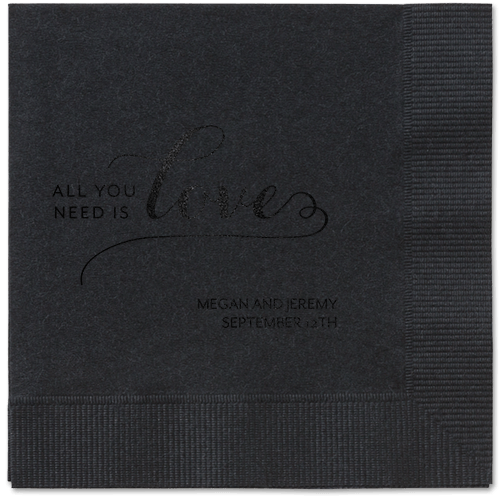 Lovely Feeling Napkins, Black, Black