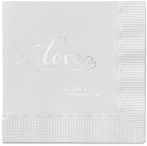 Lovely Feeling Napkins, Grey, White