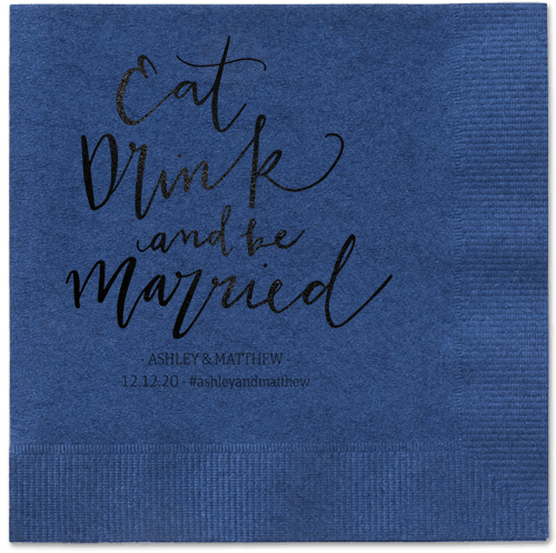 Married Festivity Napkins, Black, Navy, Black