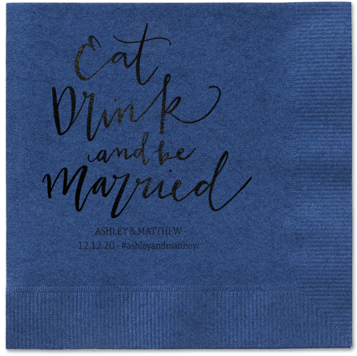 Married Festivity Napkins, Black, Navy