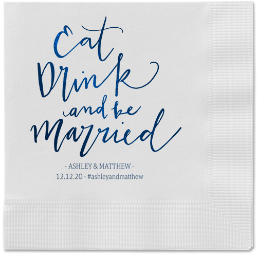 Married Festivity Napkins, Blue, White