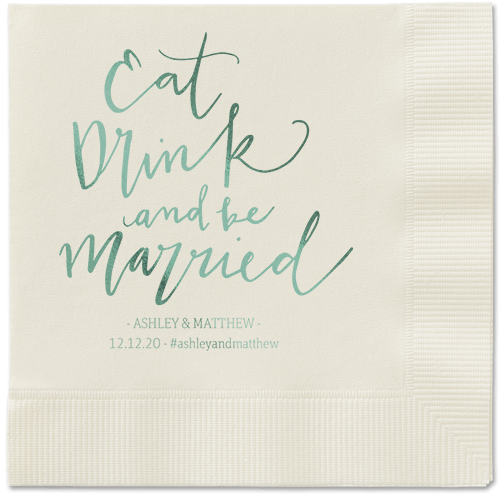 Married Festivity Napkins, Green, Ecru, Sage