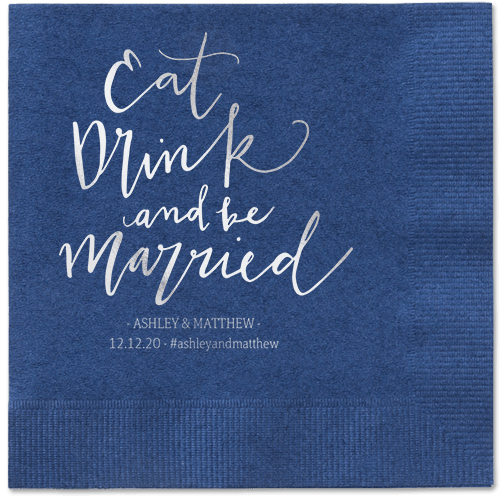 Married Festivity Napkins, Grey, Navy