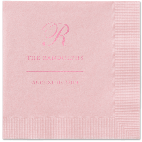 Monogrammed Love Napkins, Pink, Blush