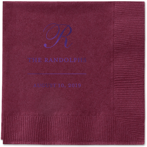 Monogrammed Love Napkins, Purple, Berry
