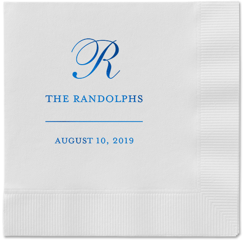 Monogrammed Love Napkins, Blue, White