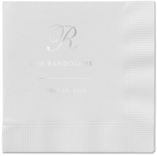 Monogrammed Love Napkins, Grey, White