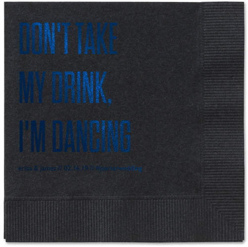 Pouring Love Napkins, Blue, Black, Midnight