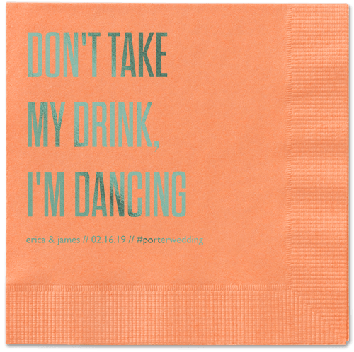 Pouring Love Napkins, Green, Coral, Sage