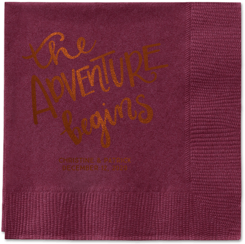 Remarkable Adventure Napkins, Brown, Berry