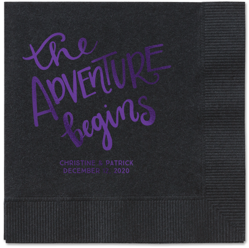 Remarkable Adventure Napkins, Purple, Black, Purple
