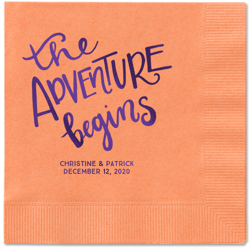Remarkable Adventure Napkins, Purple, Coral, Purple