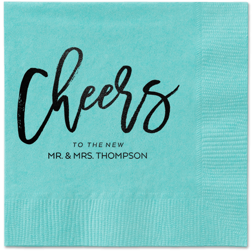 Spirited Toast Napkins, Black, Aqua, Black