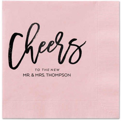 Spirited Toast Napkins, Black, Blush, Black