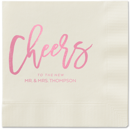Spirited Toast Napkins, Pink, Ecru