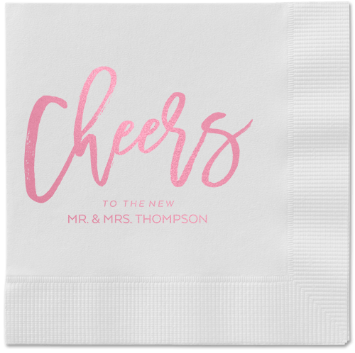 Spirited Toast Napkins, Pink, White