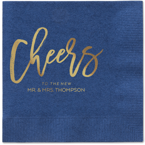 Spirited Toast Napkins, Yellow, Navy, Gold