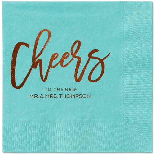 Spirited Toast Napkins, Brown, Aqua