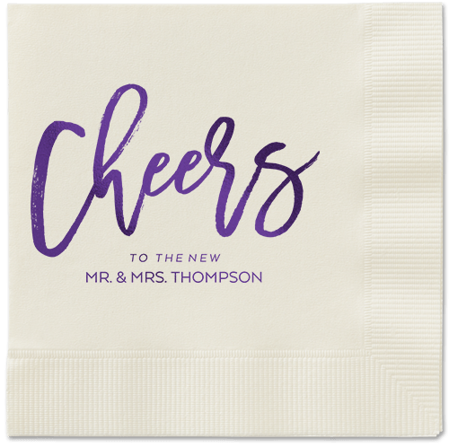 Spirited Toast Napkins, Purple, Ecru, Purple