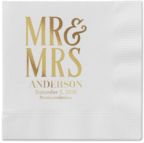 Statement Scroll Napkins, Yellow, White, Gold
