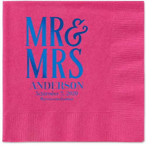 Statement Scroll Napkins, Blue, Magenta