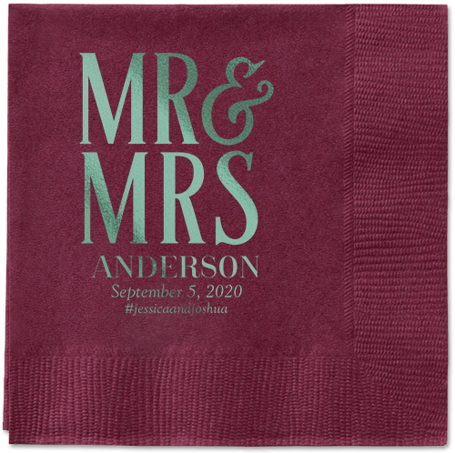 Statement Scroll Napkins, Green, Berry
