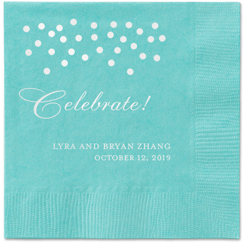 Diamond Sky Napkins, White, Aqua