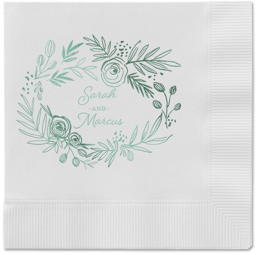 Delightfully Entwined Napkins, Green, White
