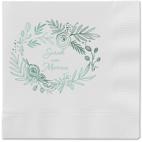 Delightfully Entwined Napkins, Green, White, Sage