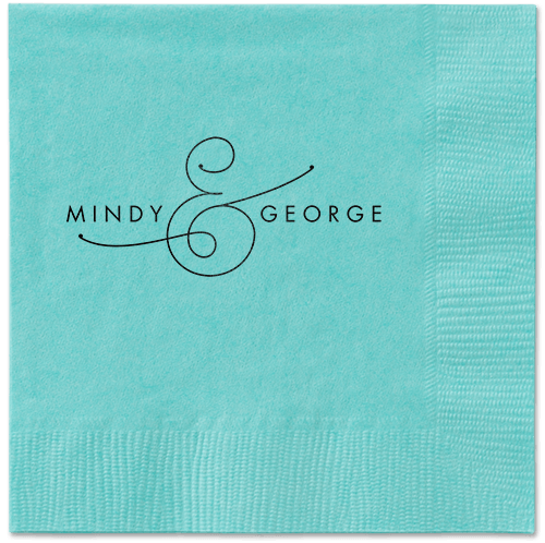 Gorgeous Couple Napkins, Black, Aqua, Black