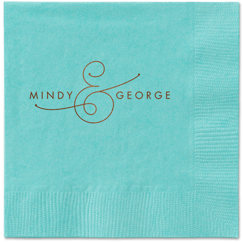 Gorgeous Couple Napkins, Brown, Aqua, Mocha