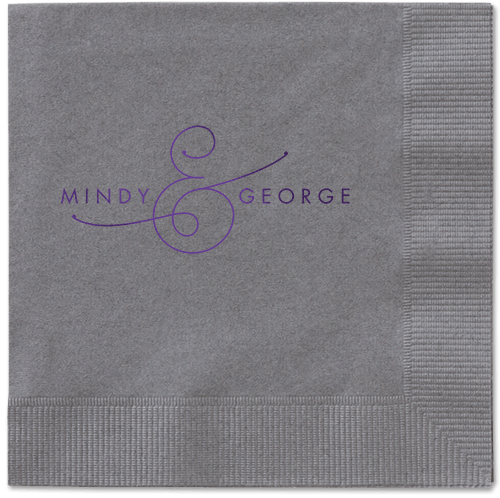 Gorgeous Couple Napkins, Purple, Pewter, Purple