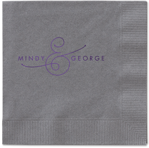 Gorgeous Couple Napkins, Purple, Pewter