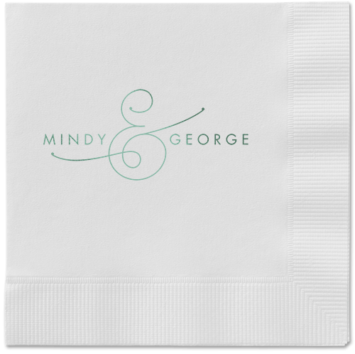 Gorgeous Couple Napkins, Green, White, Sage