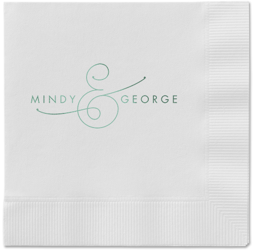 Gorgeous Couple Napkins, Green, White