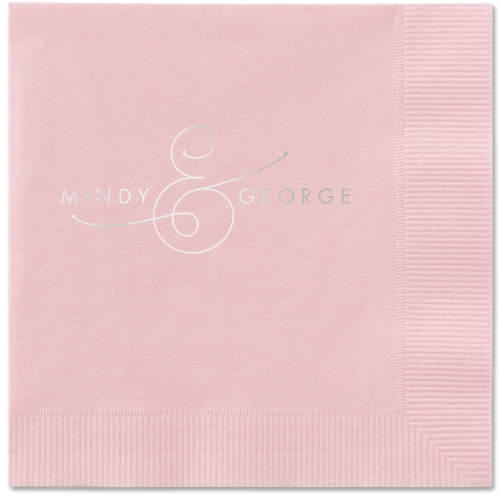 Gorgeous Couple Napkins, Grey, Blush, Silver