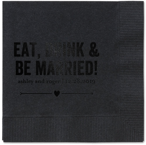 Married Fun Napkins, Black, Black, Black