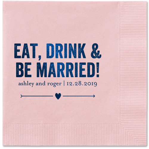 Married Fun Napkins, Blue, Blush, Midnight