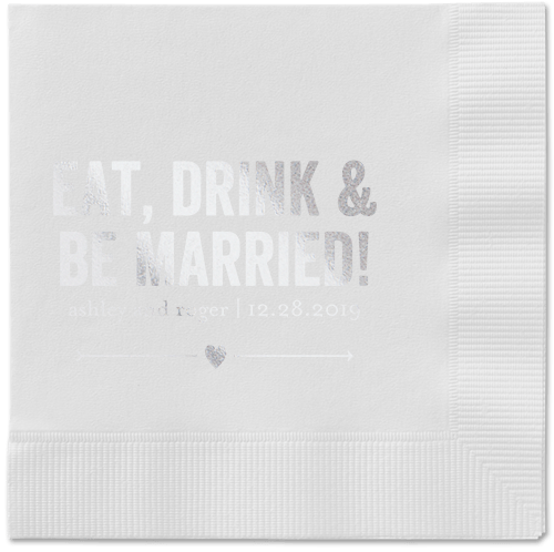 Married Fun Napkins, Grey, White