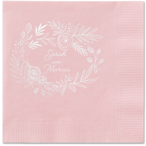 Delightfully Entwined Napkins, White, Blush, White