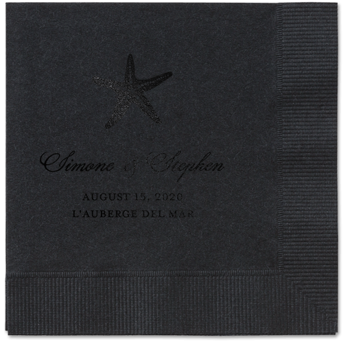 Stylish Starfish Napkins, Black, Black, Black