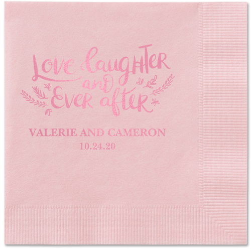 Love And Laughter Forever Napkins, Pink, Blush, Blush