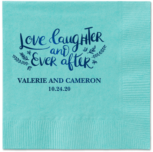 Love And Laughter Forever Napkins, Blue, Aqua