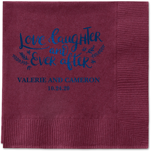 Love And Laughter Forever Napkins, Blue, Berry