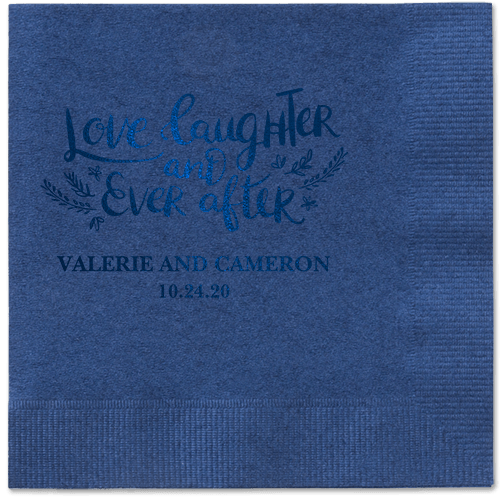 Love And Laughter Forever Napkins, Blue, Navy
