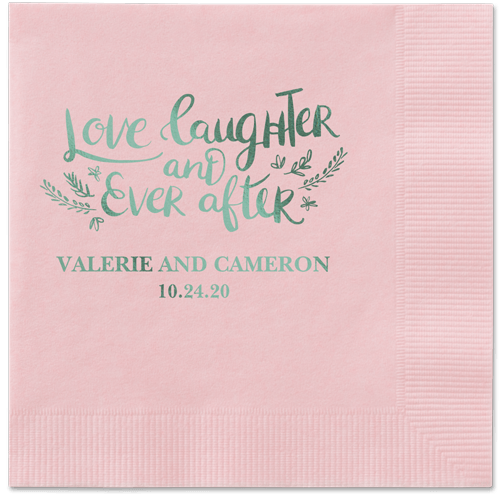 Love And Laughter Forever Napkins, Green, Blush