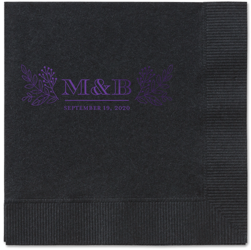 Captivated Chalk Napkins, Purple, Black, Purple